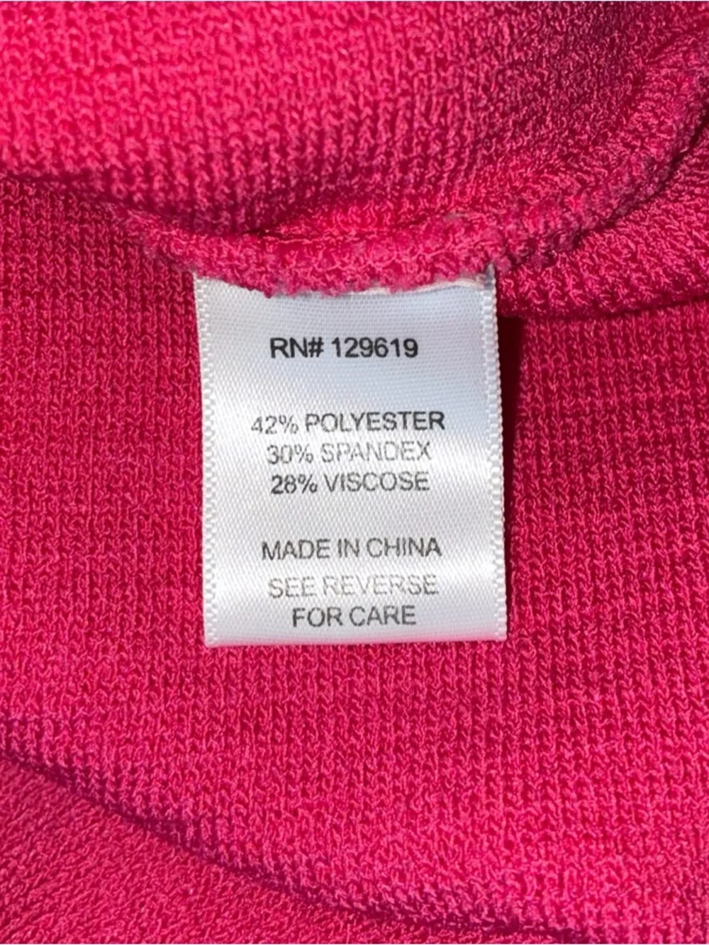 Allie Rose Hot Pink Ribbed Cross-Neck Crop Top Barbiecore - Picture 5 of 5